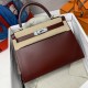 HERMES Kelly 28 Ruby Box Silver-tone Hardware