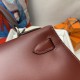 HERMES Kelly 28 Ruby Box Silver-tone Hardware