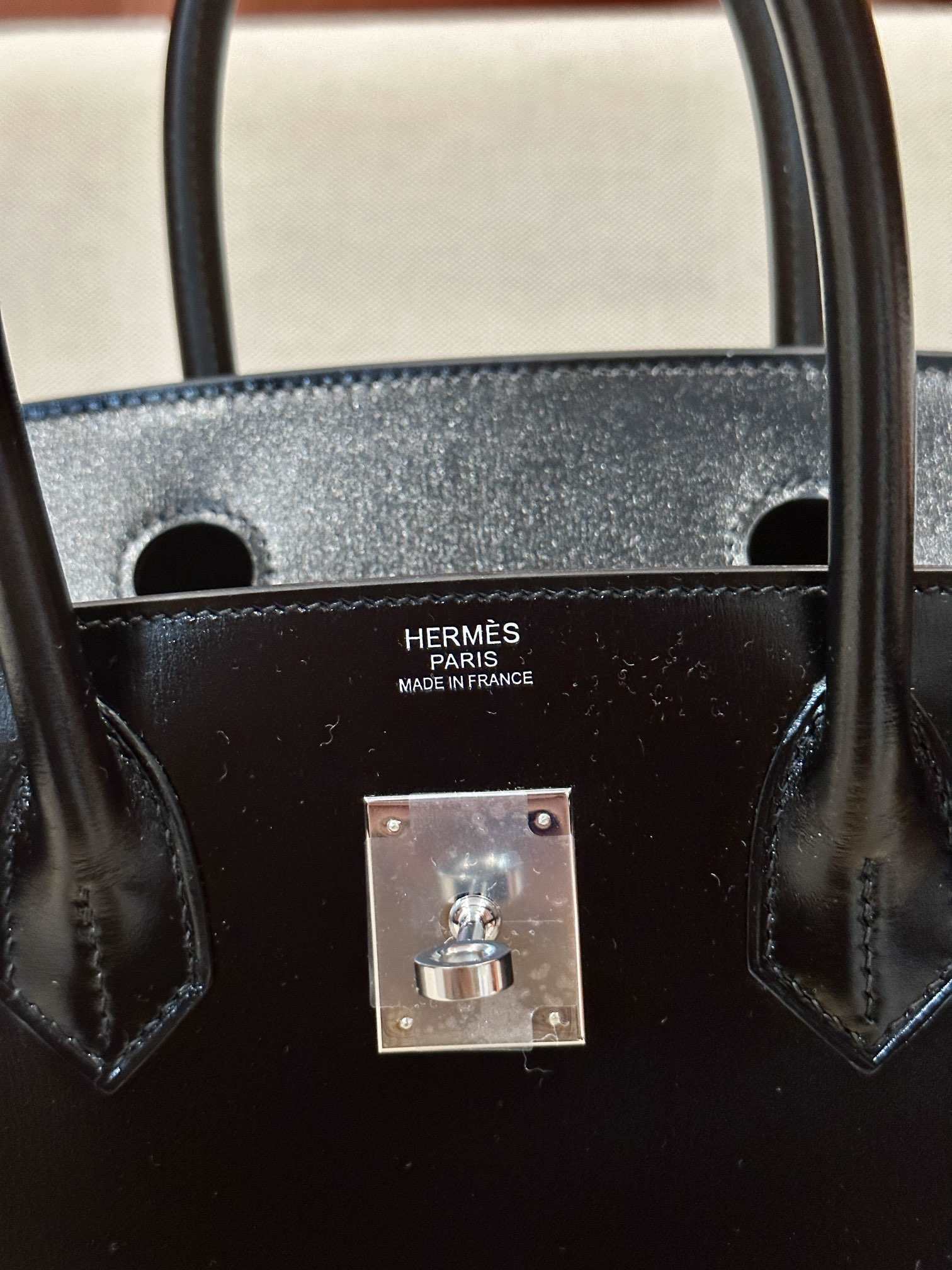 HERMES Birkin 30 Nior Box Silver-tone Hardware