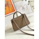 HERMES Kelly Mini II Etoupe Epsom Silver-tone Hardware