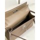 HERMES Kelly Mini II Etoupe Epsom Silver-tone Hardware