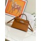 HERMES Kelly Mini II Gold Epsom Silver-tone Hardware