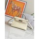 HERMES Kelly Mini II Craie Epsom Silver-tone Hardware