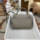 HERMES Kelly Mini II Gris Asphalte Epsom Gold-tone Hardware