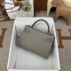 HERMES Kelly Mini II Gris Asphalte Epsom Gold-tone Hardware