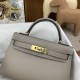 HERMES Kelly Mini II Gris Asphalte Epsom Gold-tone Hardware