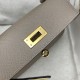 HERMES Kelly Mini II Gris Asphalte Epsom Gold-tone Hardware