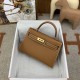 HERMES Kelly Mini II Gold Epsom Gold-tone Hardware