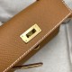 HERMES Kelly Mini II Gold Epsom Gold-tone Hardware