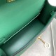 HERMES Kelly Mini II Vert Vertigo Epsom Gold-tone Hardware