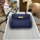 HERMES Kelly Mini II Bleu Sapphir Epsom Gold-tone Hardware