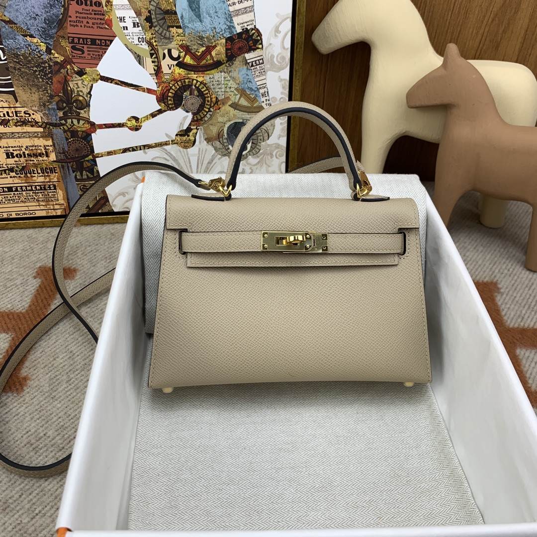 HERMES Kelly Mini II Trench Epsom Gold-tone Hardware