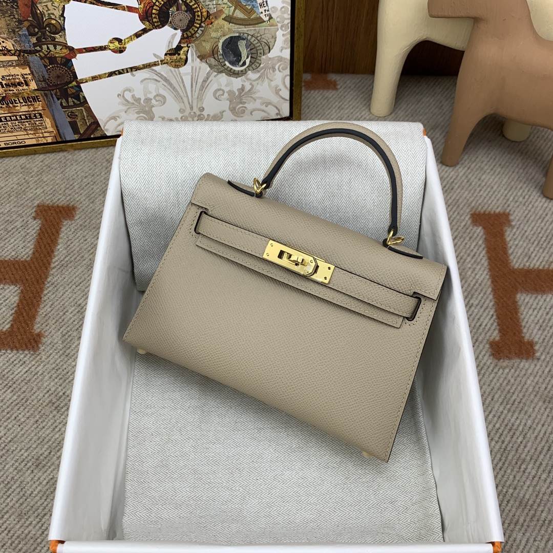 HERMES Kelly Mini II Trench Epsom Gold-tone Hardware