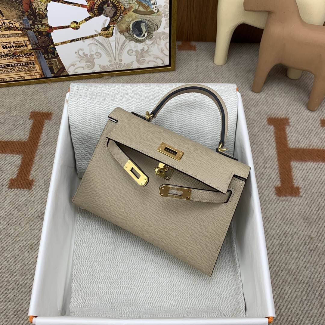 HERMES Kelly Mini II Trench Epsom Gold-tone Hardware