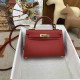 HERMES Kelly Mini II Rouge De Corur Epsom Gold-tone Hardware