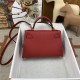 HERMES Kelly Mini II Rouge De Corur Epsom Gold-tone Hardware