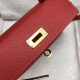 HERMES Kelly Mini II Rouge De Corur Epsom Gold-tone Hardware