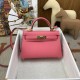 HERMES Kelly Mini II Rose Lipsur Epsom Gold-tone Hardware