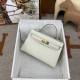 HERMES Kelly Mini II Craie Epsom Gold-tone Hardware