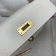 HERMES Kelly Mini II Craie Epsom Gold-tone Hardware