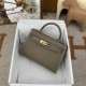 HERMES Kelly Mini II Etoupe Epsom Gold-tone Hardware