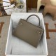 HERMES Kelly Mini II Etoupe Epsom Gold-tone Hardware