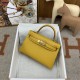 HERMES Kelly Mini II Jaune Ambre Epsom Gold-tone Hardware