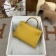 HERMES Kelly Mini II Jaune Ambre Epsom Gold-tone Hardware