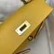 HERMES Kelly Mini II Jaune Ambre Epsom Gold-tone Hardware