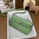 HERMES Kelly To Go Vert Criquet Epsom Silver-tone Hardware