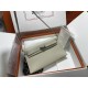 HERMES Kelly Elan Craie Chevre Silver-tone Hardware