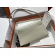 HERMES Kelly Elan Craie Chevre Silver-tone Hardware