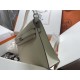 HERMES Kelly Elan Craie Chevre Silver-tone Hardware