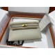 HERMES Kelly Elan Craie Chevre Gold-tone Hardware