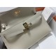 HERMES Kelly Elan Craie Chevre Gold-tone Hardware