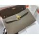 HERMES Kelly Elan Etoupe Chevre Gold-tone Hardware