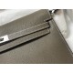 HERMES Kelly Elan Etoupe Chevre Silver-tone Hardware