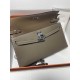 HERMES Kelly Elan Etoupe Chevre Silver-tone Hardware