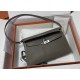 HERMES Kelly Elan Etoupe Chevre Silver-tone Hardware