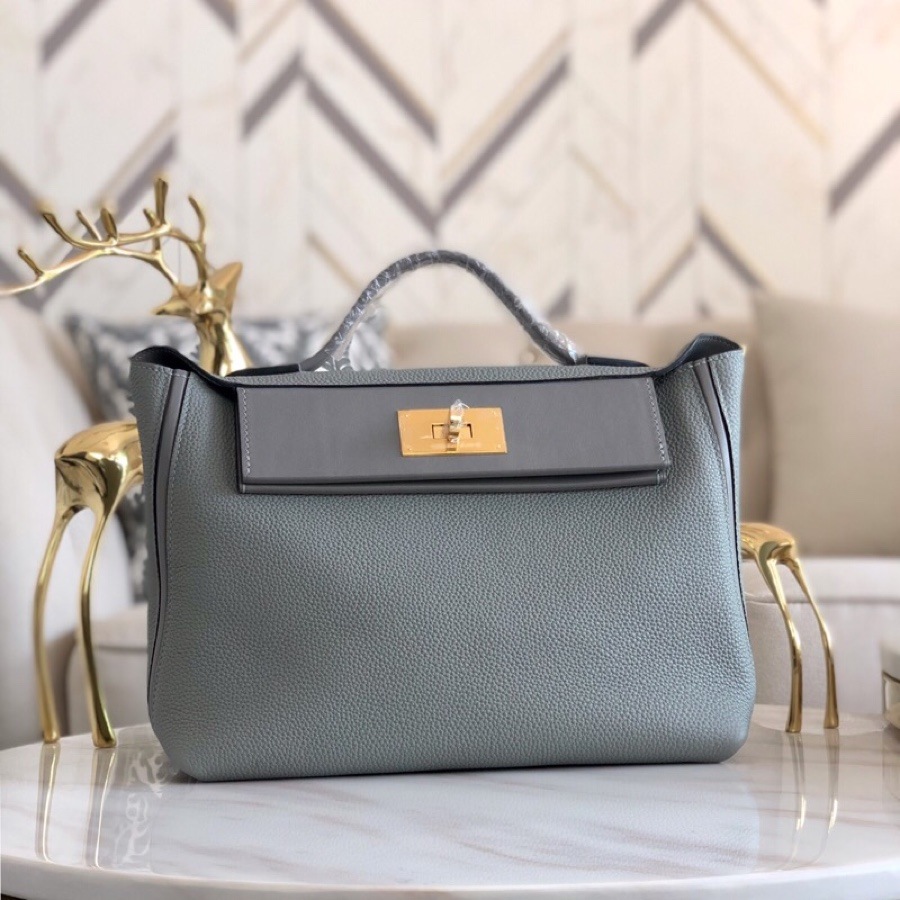 HERMES Kelly 2424 Etain Togo Gold-tone Hardware