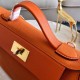 HERMES Kelly 2424 Orange Togo Gold-tone Hardware