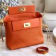 HERMES Kelly 2424 Orange Togo Gold-tone Hardware