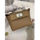 HERMES Kelly Mini 2424 Biscuit Evercolor Silver-tone Hardware