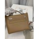 HERMES Kelly Mini 2424 Biscuit Evercolor Silver-tone Hardware