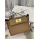 HERMES Kelly Mini 2424 Biscuit Evercolor Gold-tone Hardware