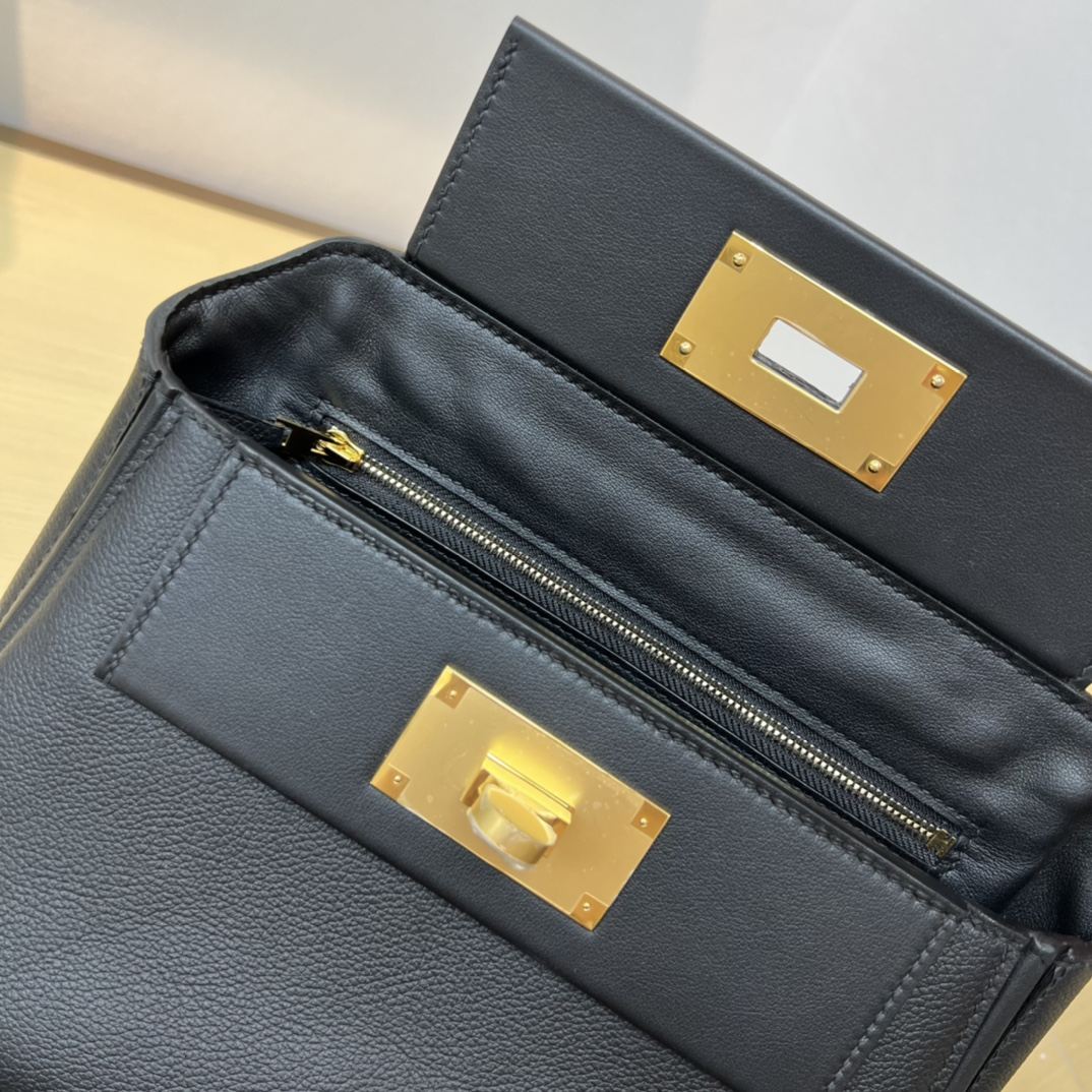 HERMES Kelly Mini 2424 Nior Evercolor Gold-tone Hardware