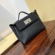 HERMES Kelly Mini 2424 Nior Evercolor Silver-tone Hardware