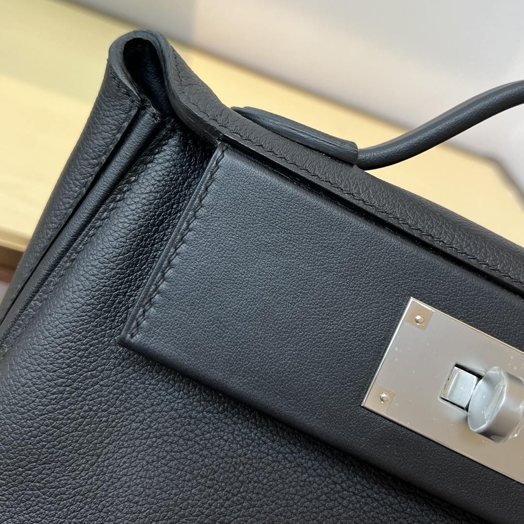 HERMES Kelly Mini 2424 Nior Evercolor Silver-tone Hardware