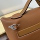 HERMES Kelly Mini 2424 Gold Evercolor Silver-tone Hardware