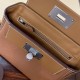 HERMES Kelly Mini 2424 Gold Evercolor Silver-tone Hardware